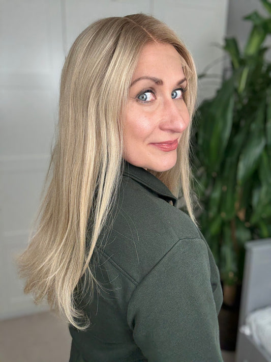 Claire Deluxe - Full Lace Top 16" Long Human Hair Wig (Small)