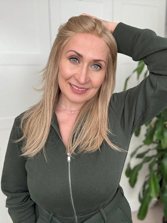 Sandra Hand Tied Indian Human Hair Wig 17" long