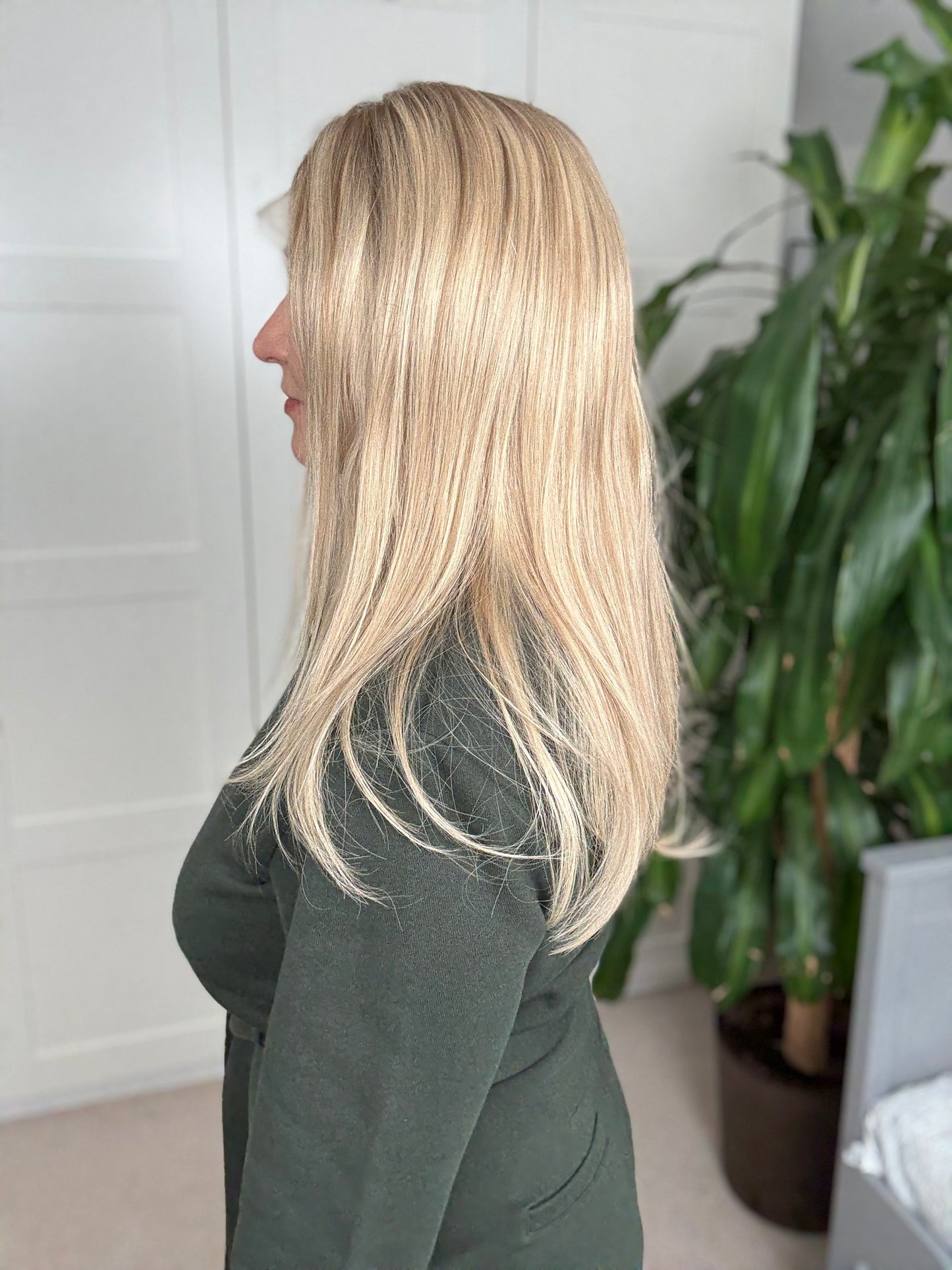 Claire Deluxe - Full Lace Top 16" Long Human Hair Wig (Small)