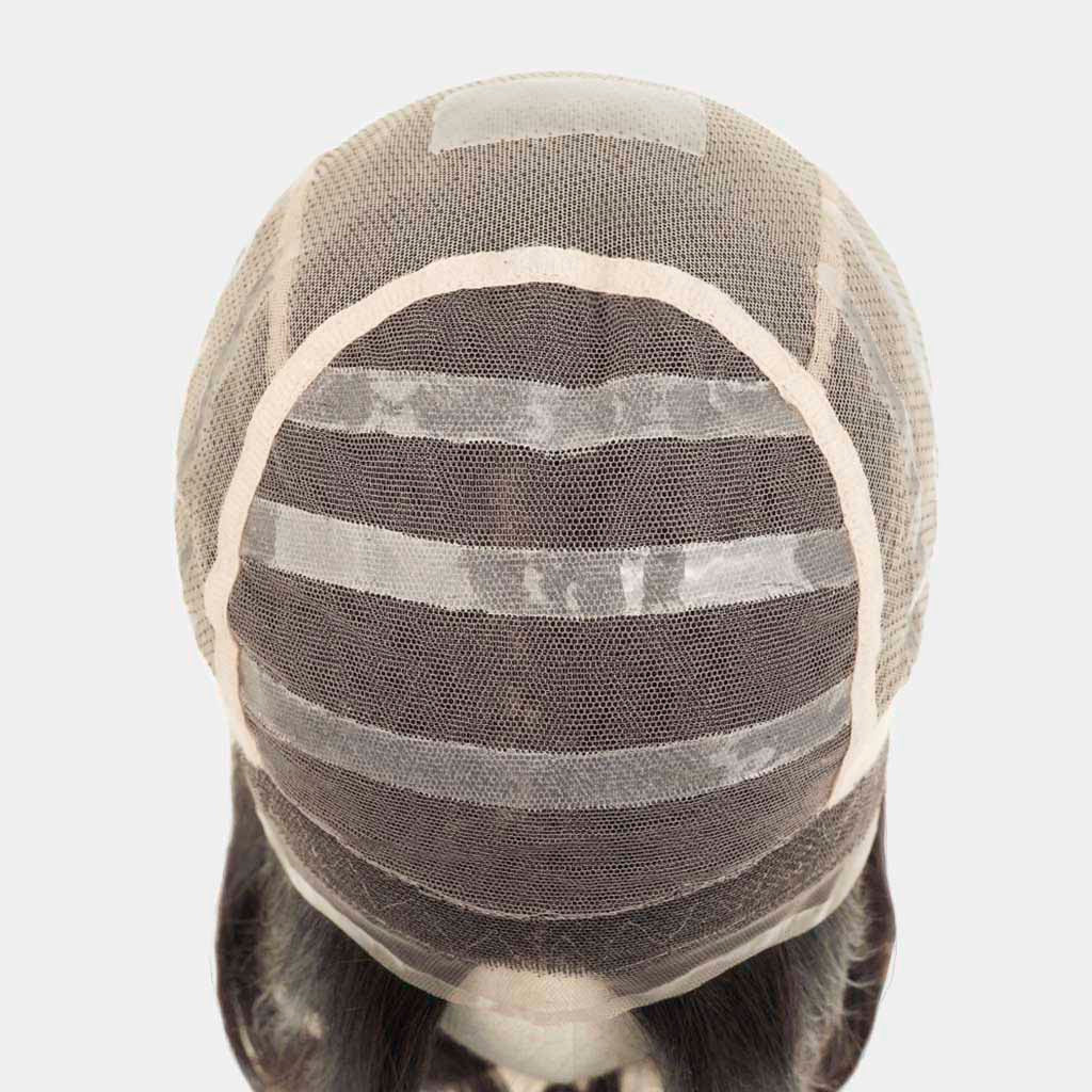 Peluca de encaje anudada a mano 100 % Remy de Heather con silicona