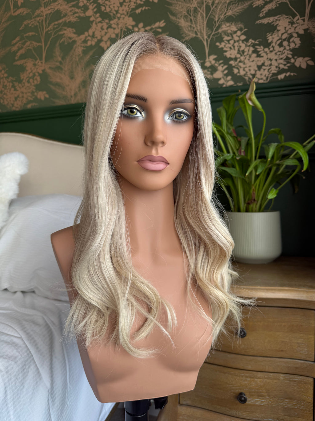 Luna Glueless Lace Top Human Hair Wig 18" Long (Small)