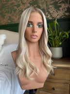 Luna Glueless Lace Top Human Hair Wig 18" Long (Small)