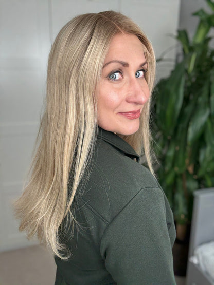 Claire Deluxe - Full Lace Top 16" Long Human Hair Wig (Small)