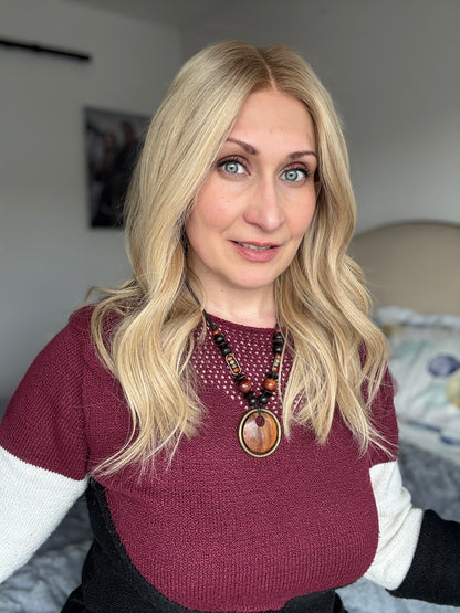 Claire Deluxe - Full Lace Top 16" Long Human Hair Wig (Small)