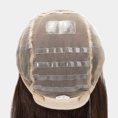 Peluca de encaje anudada a mano 100 % Remy de Heather con silicona