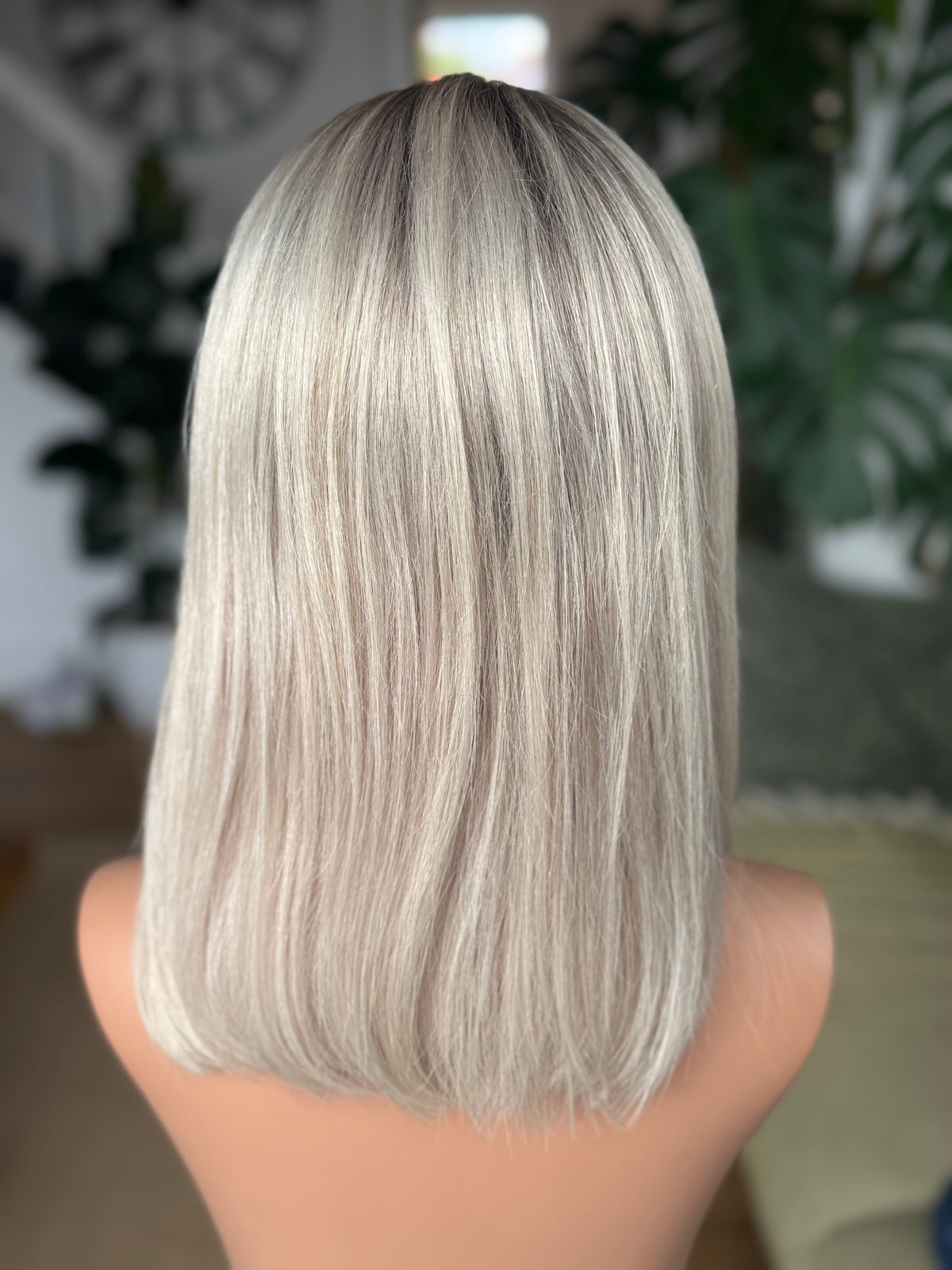 Luna Glueless Lace Top Human Hair Wig 14" Long BOB (Small 21.5")