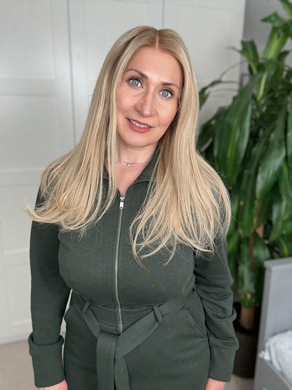 Claire Deluxe - Full Lace Top 16" Long Human Hair Wig (Small)