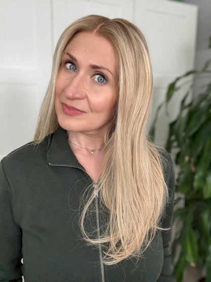 Claire Deluxe - Full Lace Top 16" Long Human Hair Wig (Small)