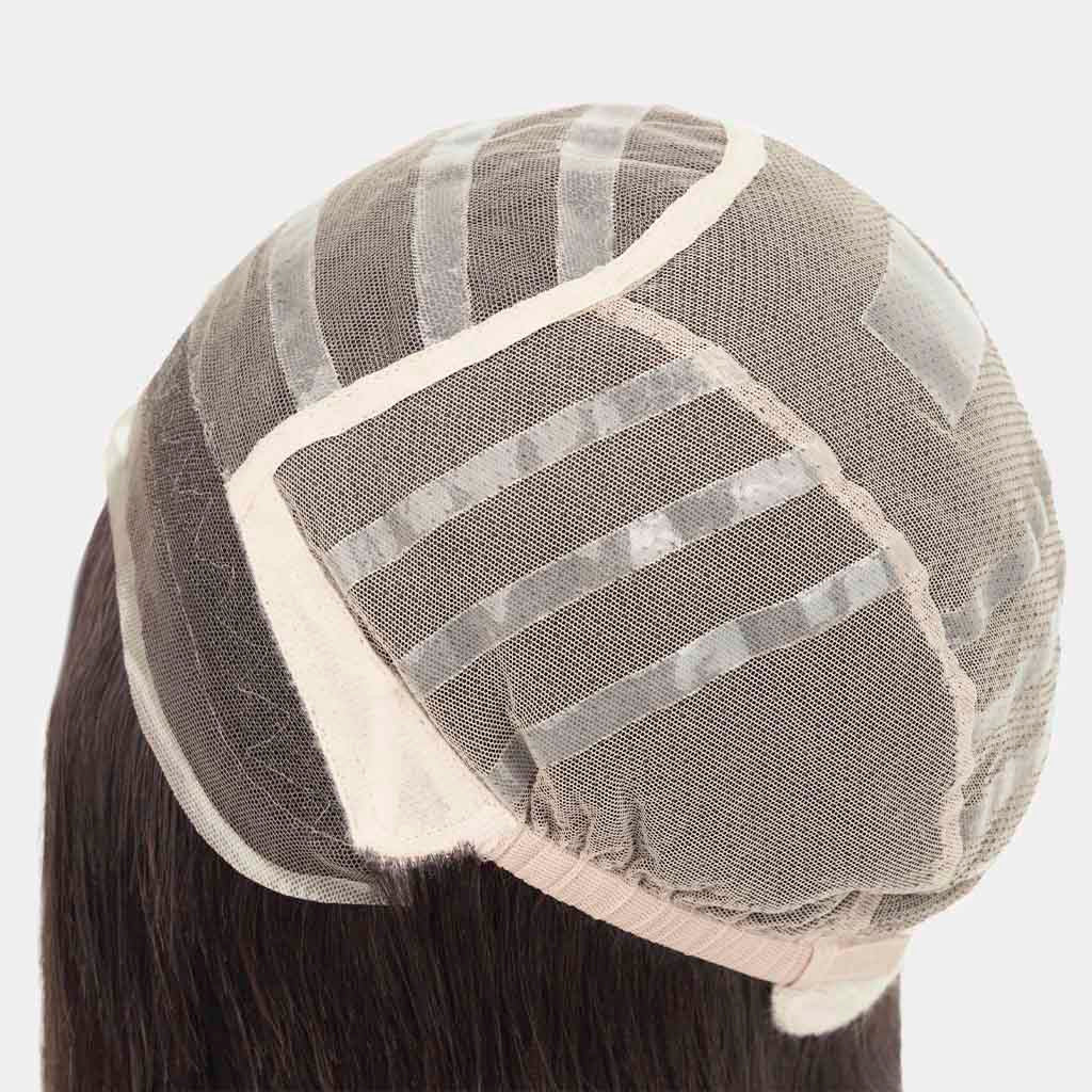 Peluca de encaje anudada a mano 100 % Remy de Heather con silicona