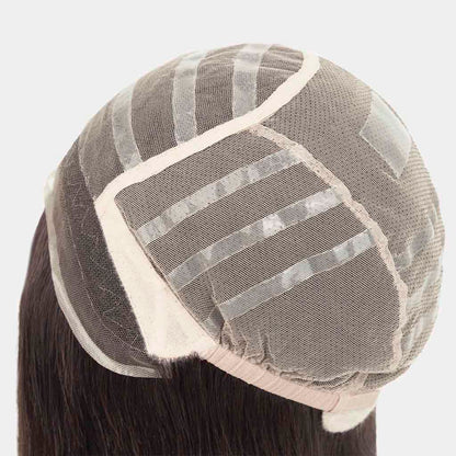 Peluca de encaje anudada a mano 100 % Remy de Heather con silicona