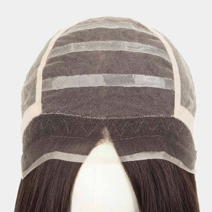 Peluca de encaje anudada a mano 100 % Remy de Heather con silicona