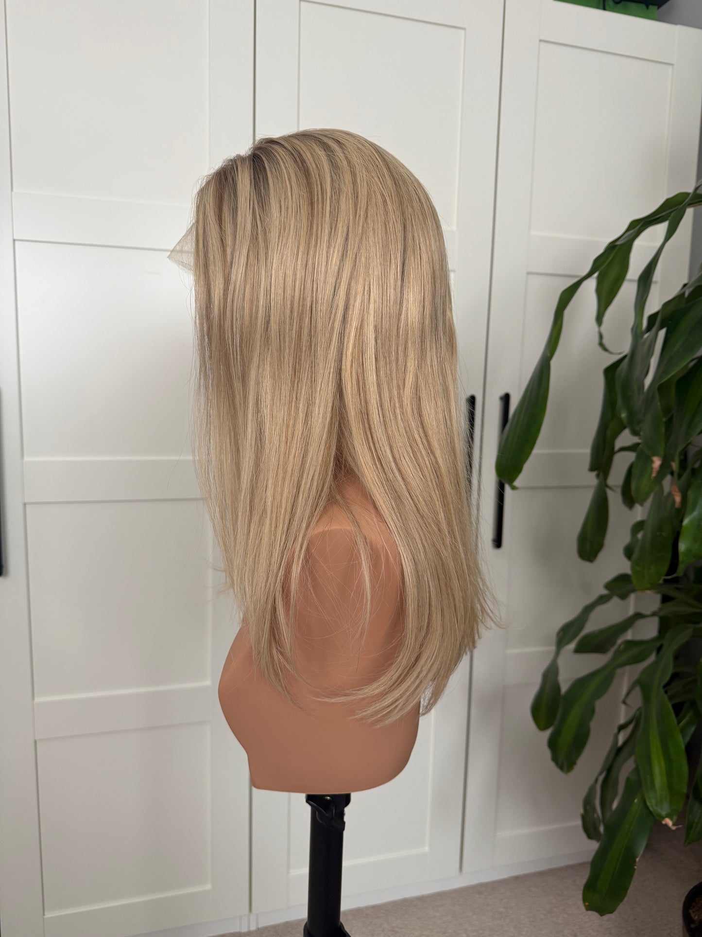 Claire Deluxe - Full Lace Top 16" Long Human Hair Wig (Small)