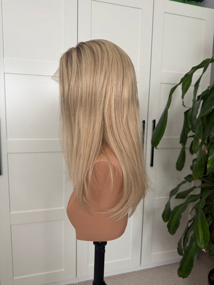 Claire Deluxe - Full Lace Top 16" Long Human Hair Wig (Small)