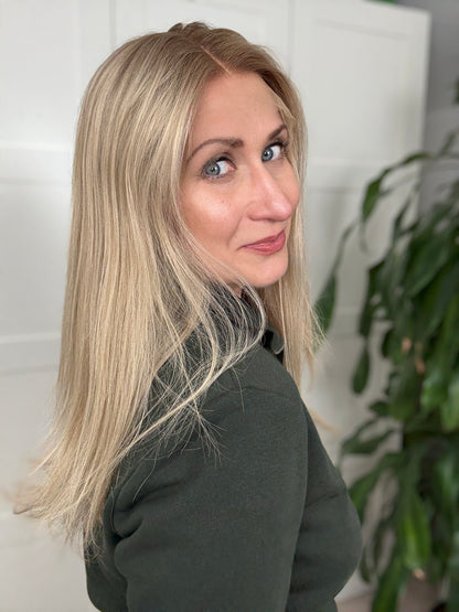 Claire Deluxe - Full Lace Top 16" Long Human Hair Wig (Small)