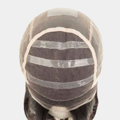 Peluca de encaje anudada a mano 100 % Remy de Heather con silicona