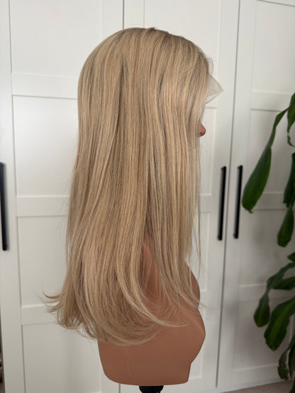 Claire Deluxe - Full Lace Top 16" Long Human Hair Wig (Small)