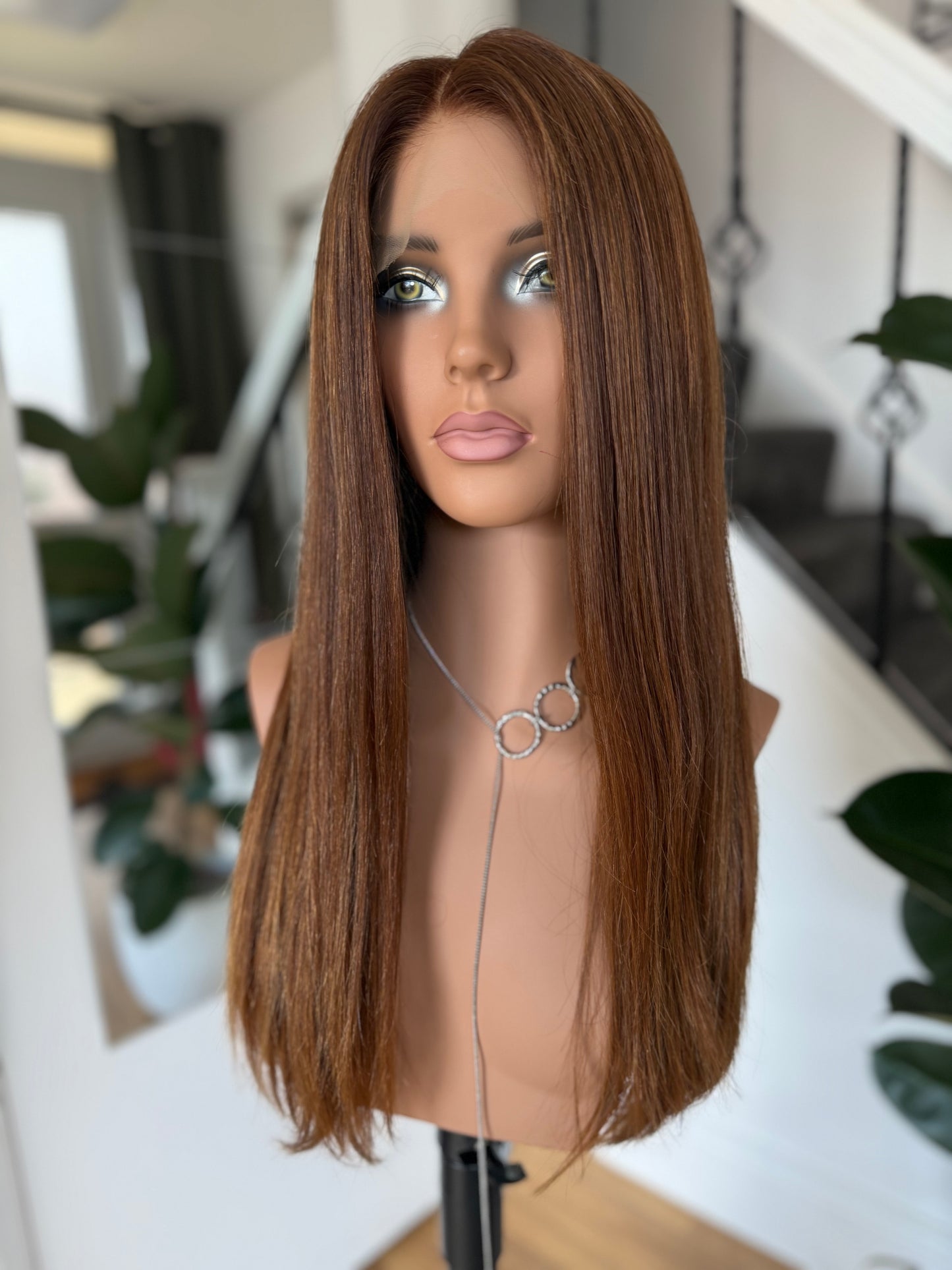 Laura Hand tied Glueless Lace Top Wig 20" Long (Small)