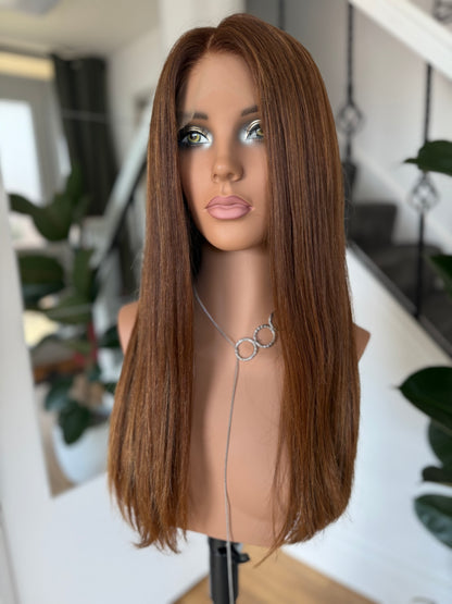Laura Hand tied Glueless Lace Top Wig 20" Long (Small)