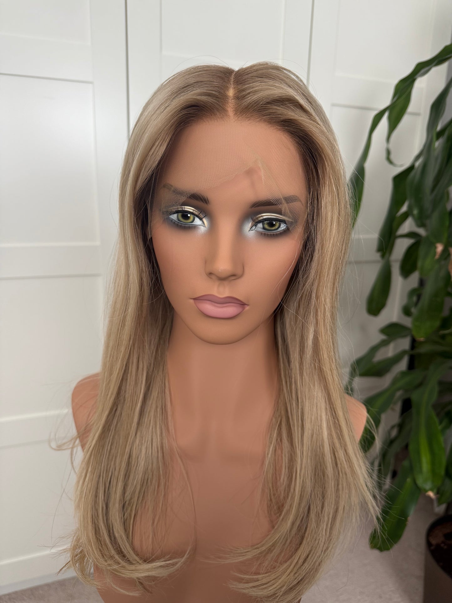 Claire Deluxe - Full Lace Top 16" Long Human Hair Wig (Small)