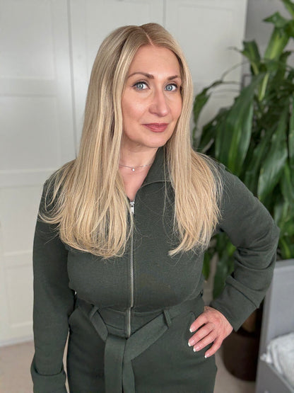 Claire Deluxe - Full Lace Top 16" Long Human Hair Wig (Small)