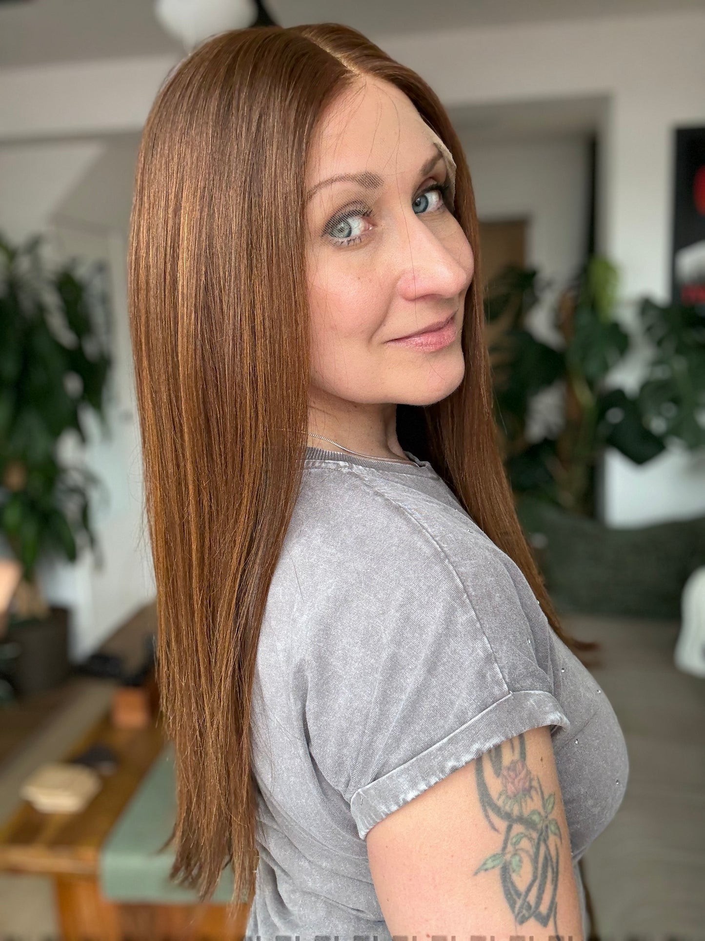 Roxy - Full Lace Top 18" Long Human Hair Wig (Medium)