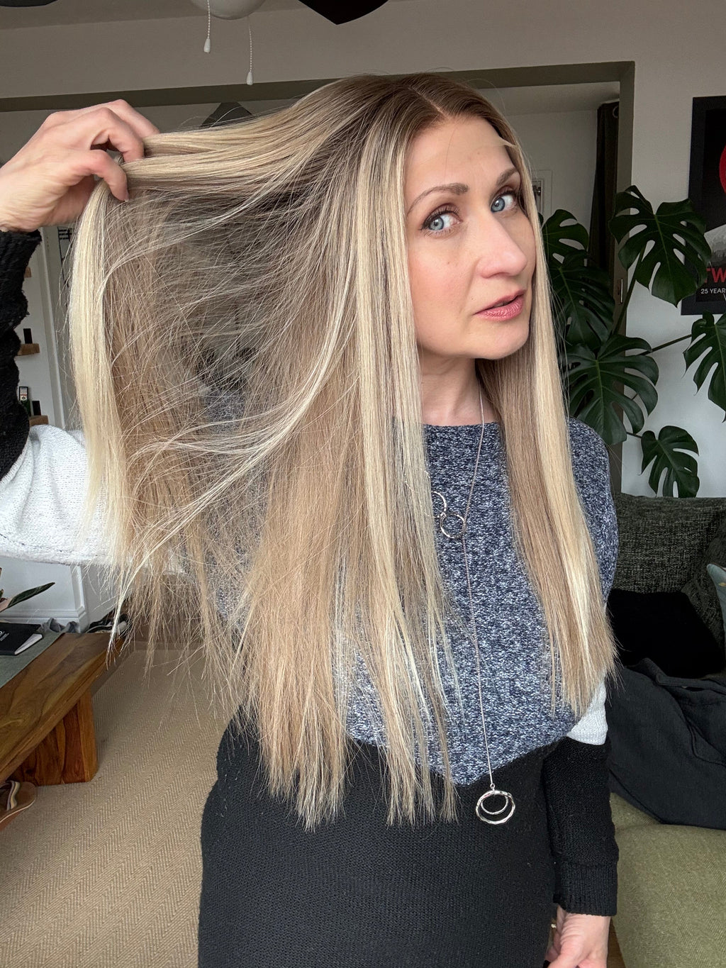 Cassana Hand tied Glueless Lace Top Wig 20’’ Long (Small) - Human Hair Wig
