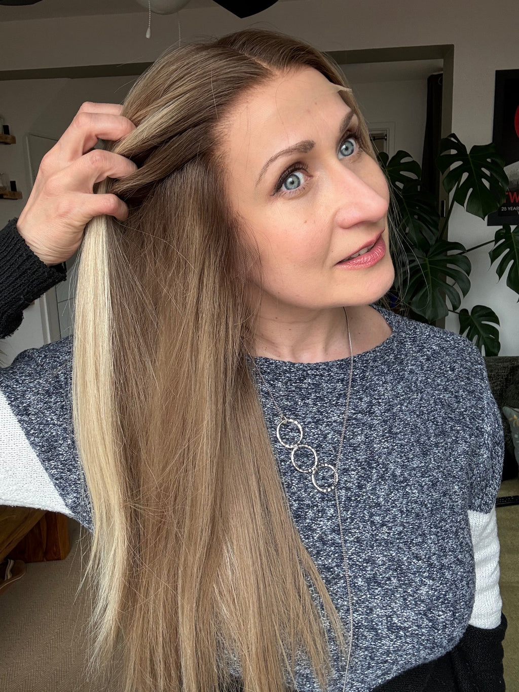 Cassana Hand tied Glueless Lace Top Wig 20’’ Long (Small) - Human Hair Wig