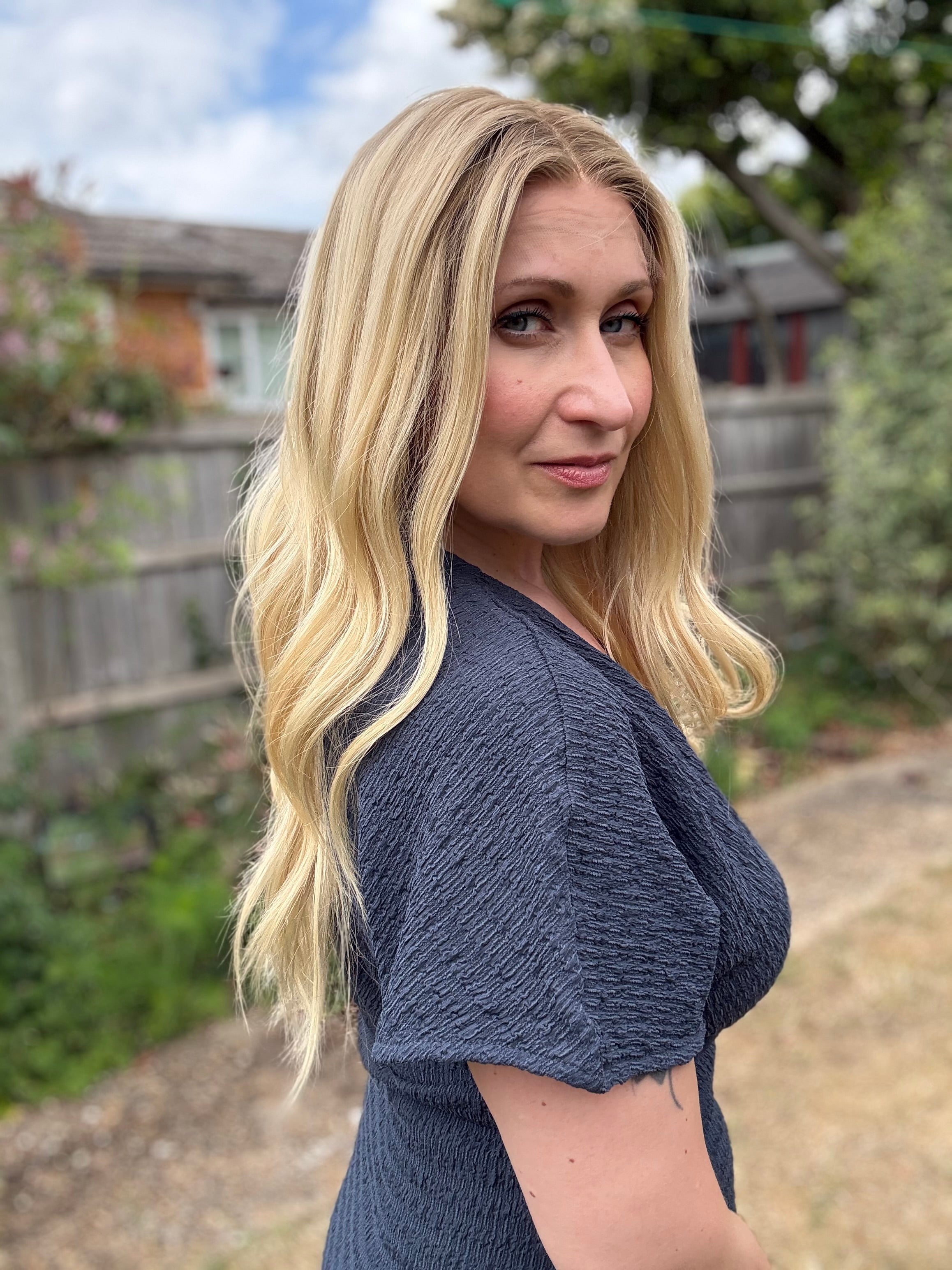 Claire - Full Lace Top 18’’ Long Human Hair Wig (Small 21.5’’) - Human Hair Wig