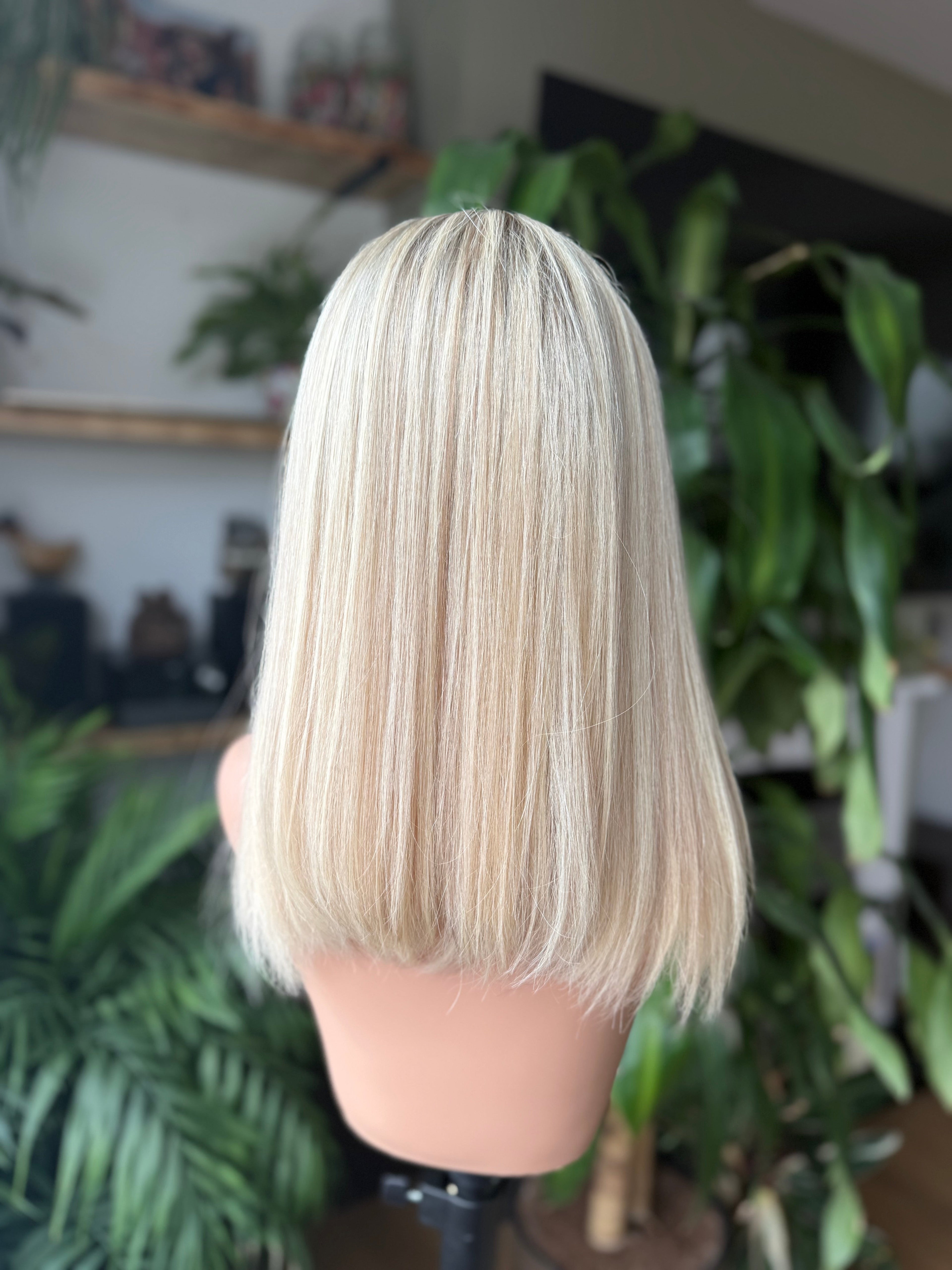 Elena Lace Top 17 Inch Long EURO Remy Human Hair Wig (Small) - Human Hair Wig