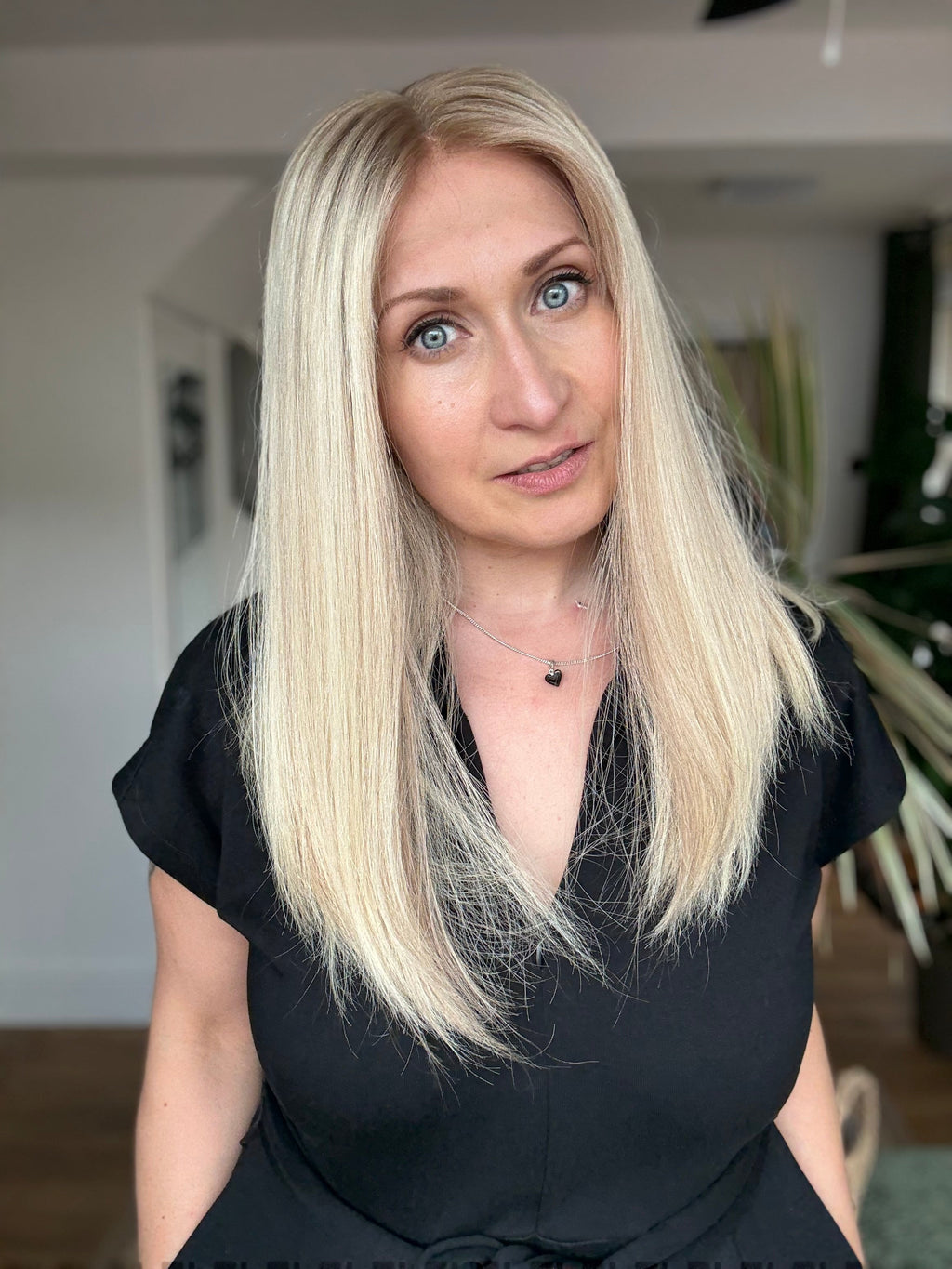 Elena Lace Top 17 Inch Long EURO Remy Human Hair Wig (Small) - Human Hair Wig