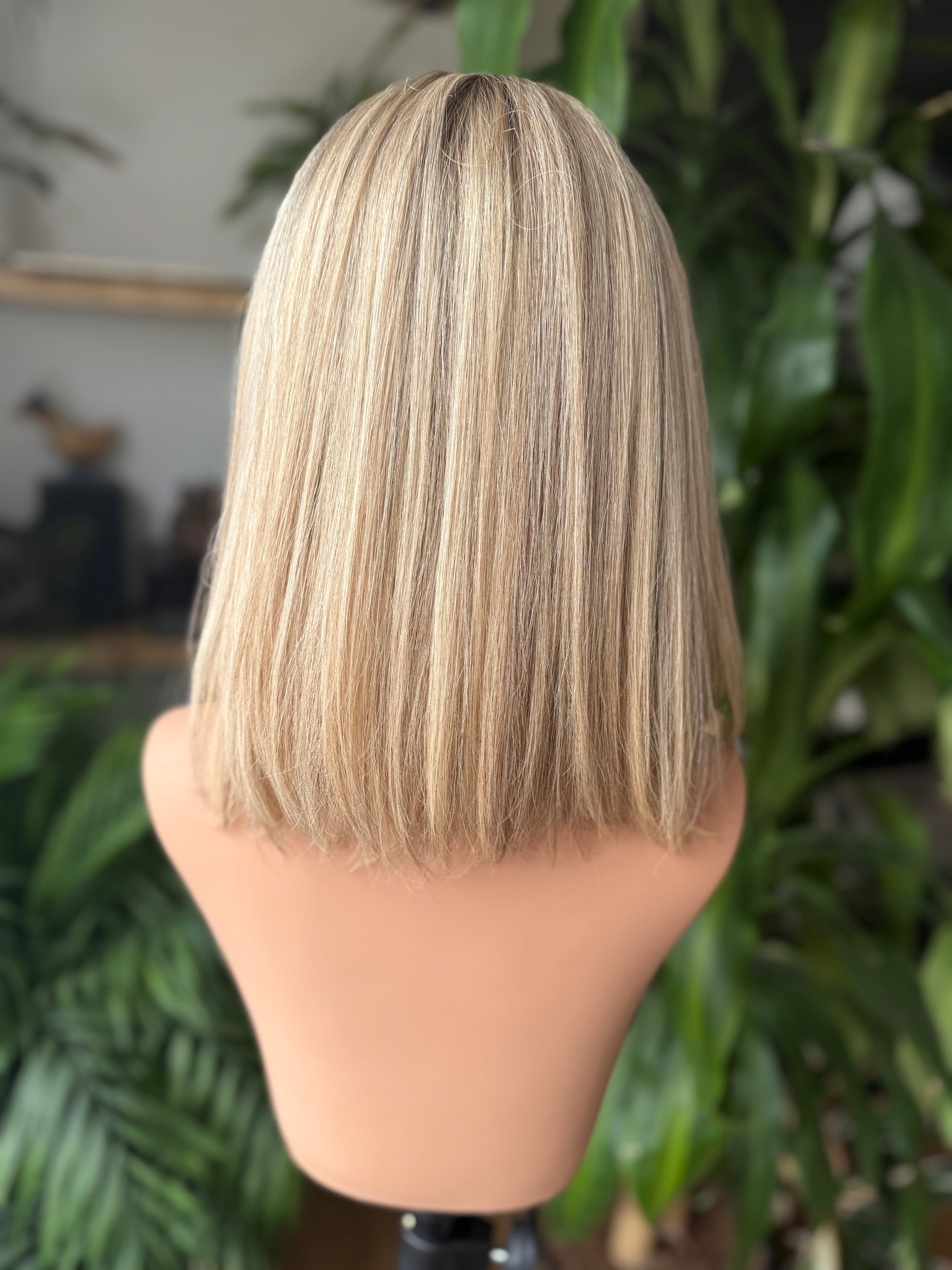 Esther Lace Top 15 Inch Long EURO Remy Human Hair wig (S) - Human Hair Wig