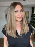 Eva Lace Top 18 Inch Long EURO Remy Human Hair Wig - #BN1 Light Brown - Human Hair Wig