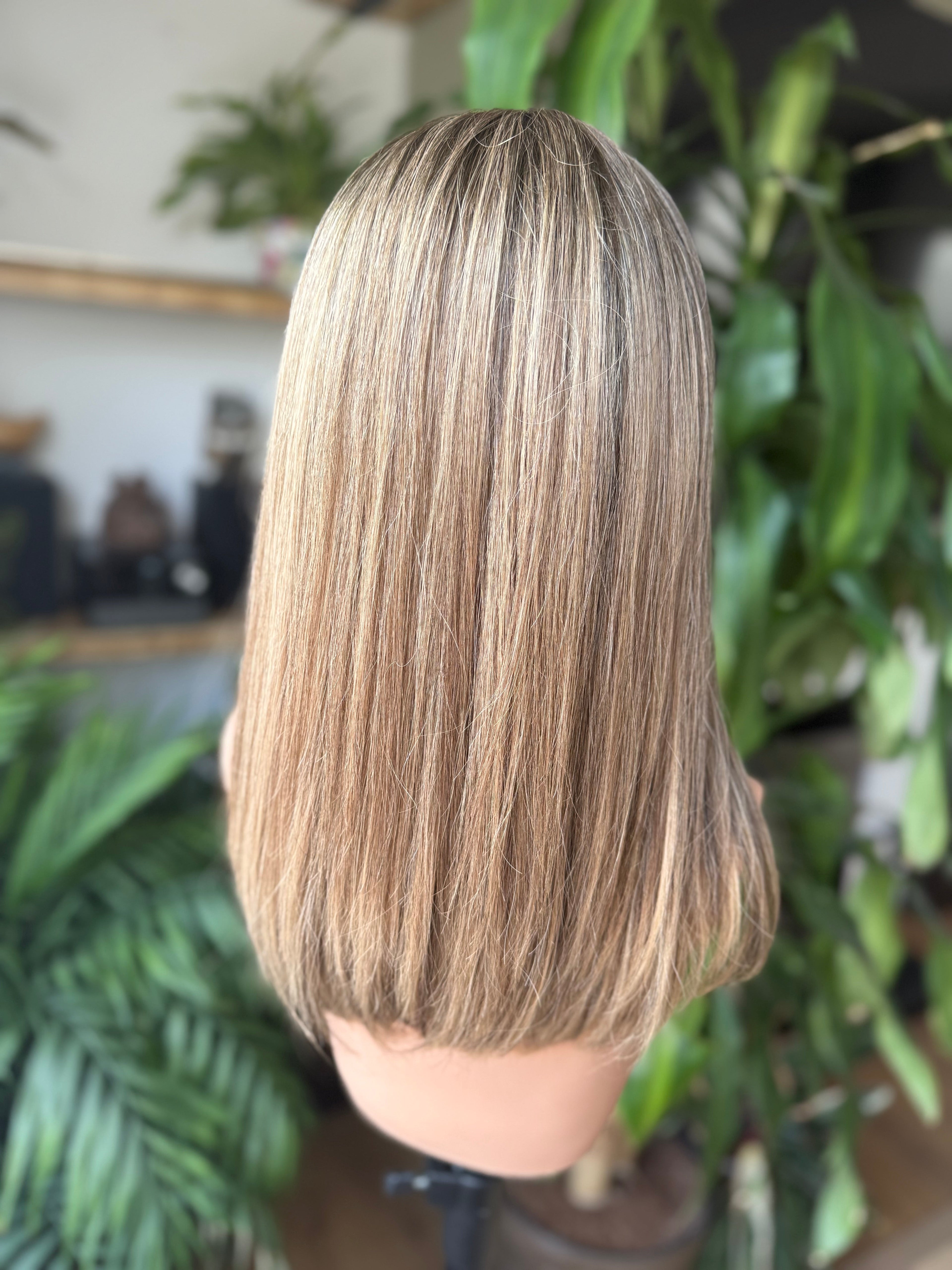 Eva Lace Top 18 Inch Long EURO Remy Human Hair Wig - #BN1 Light Brown - Human Hair Wig