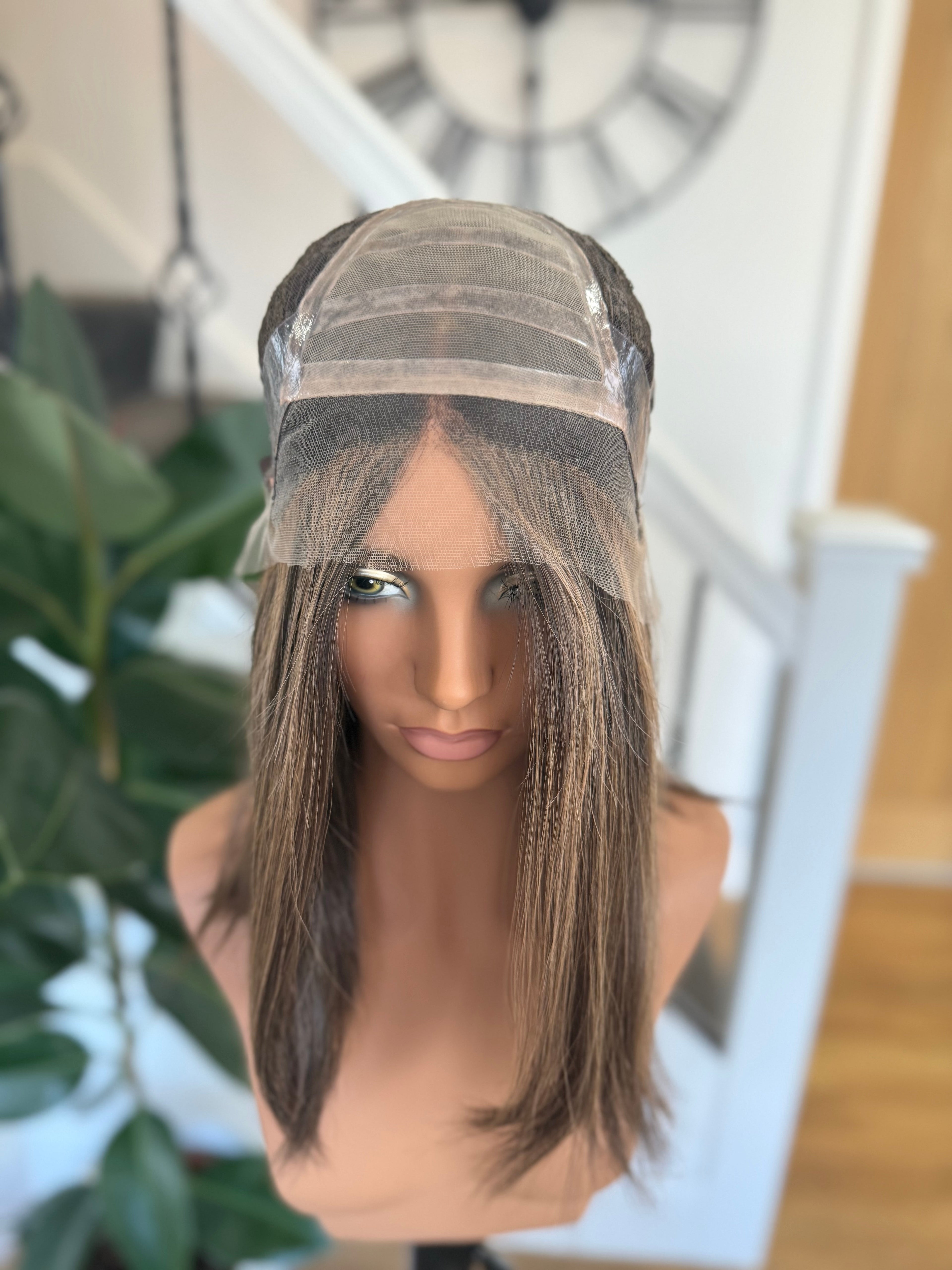 Megan Lace Top 15 Inch Long Remy Human Hair Wig - Human Hair Wig