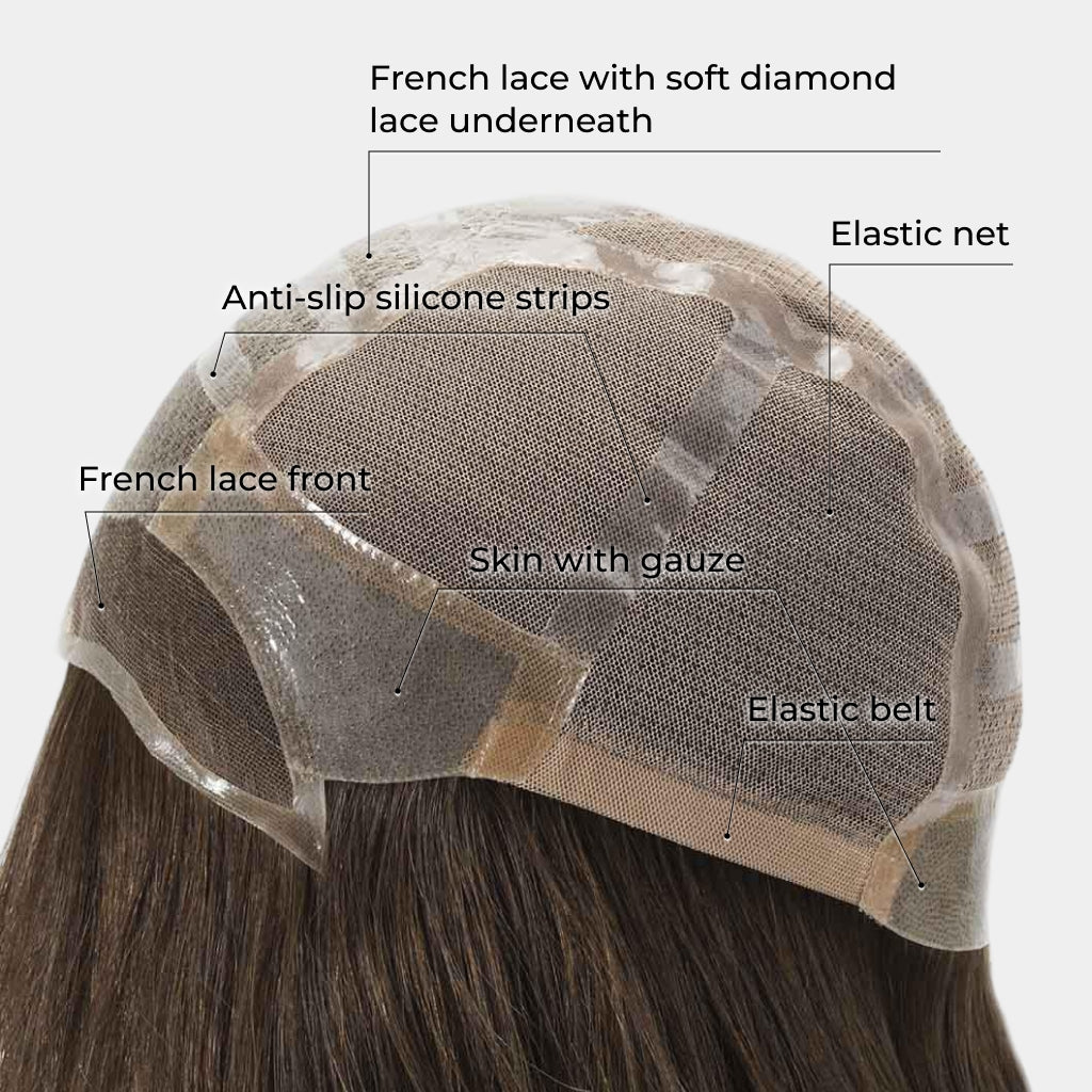 Natalie 100% Hand-Tied Lace Wig With Diamond Lace Top - Human Hair Wig
