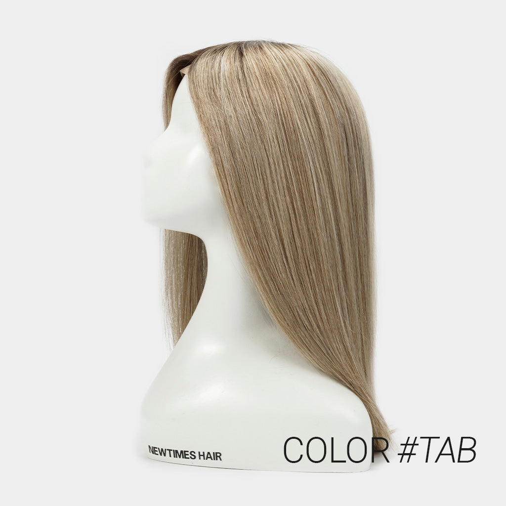 Natalie 100% Hand-Tied Lace Wig With Diamond Lace Top - #TAB DARK BLONDE ROOTED - Human Hair Wig