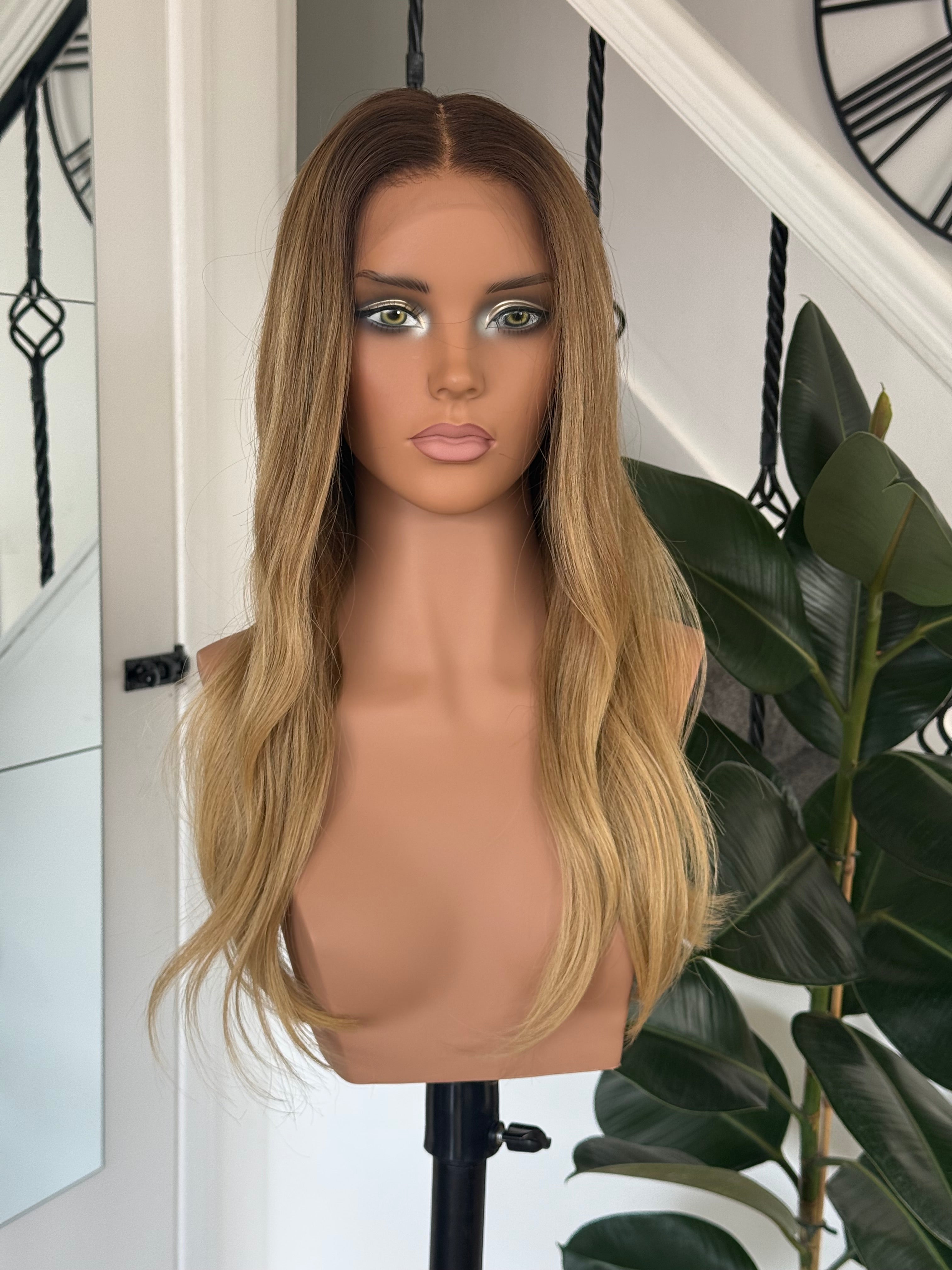 Rita Glueless Lace Top Human Hair Wig 20’’ Long (Small) - Human Hair Wig