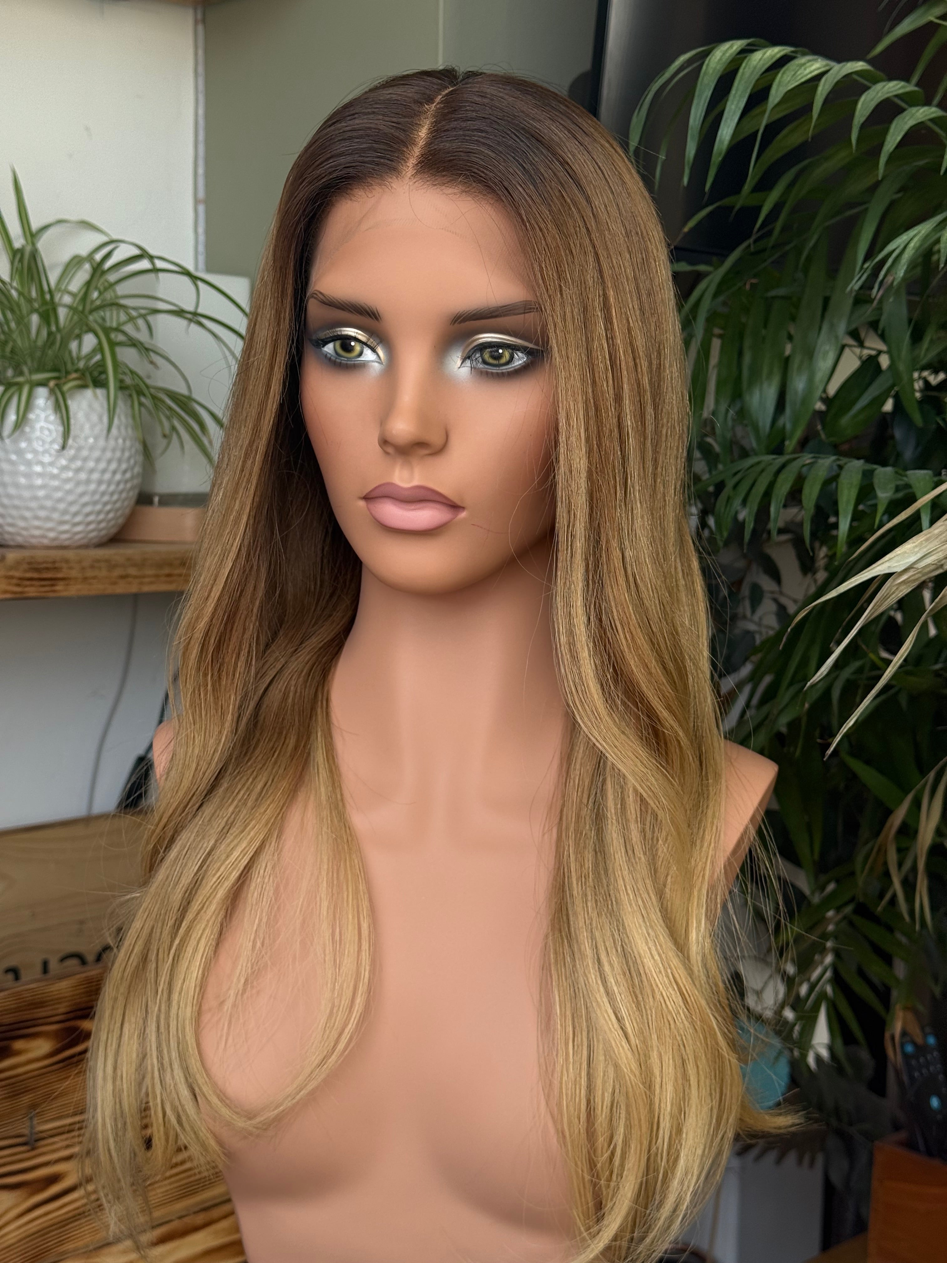 Rita Glueless Lace Top Human Hair Wig 20’’ Long (Small) - Human Hair Wig