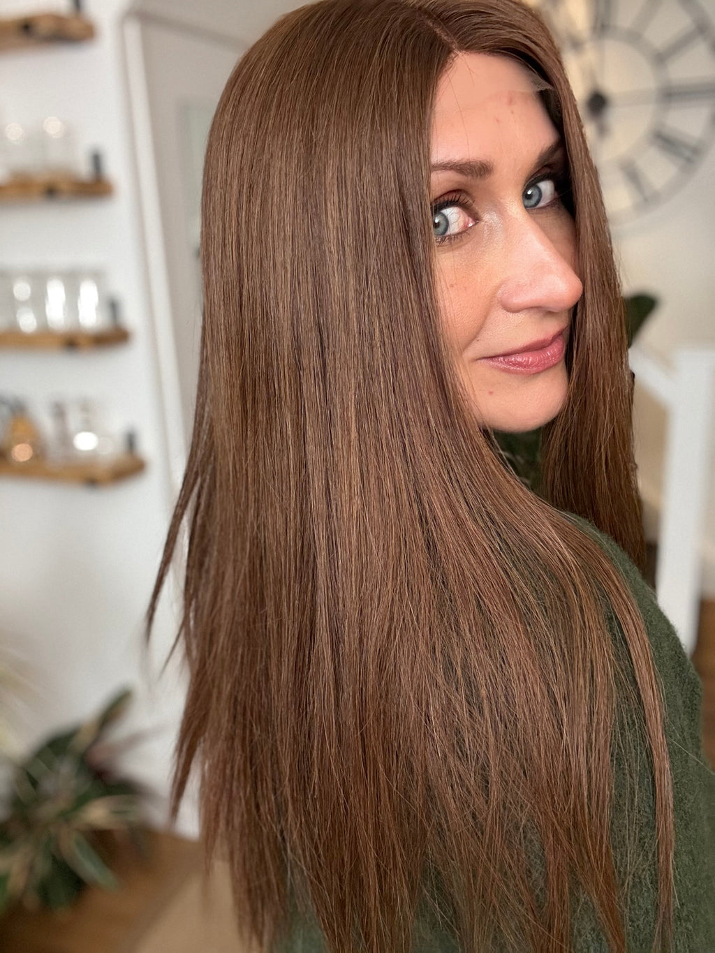 Sienna HD Lace Front 100% Hand Tied Virgin Human Hair 20’’ Long (S) - GG4 Chestnut Brown - Human Hair Wig