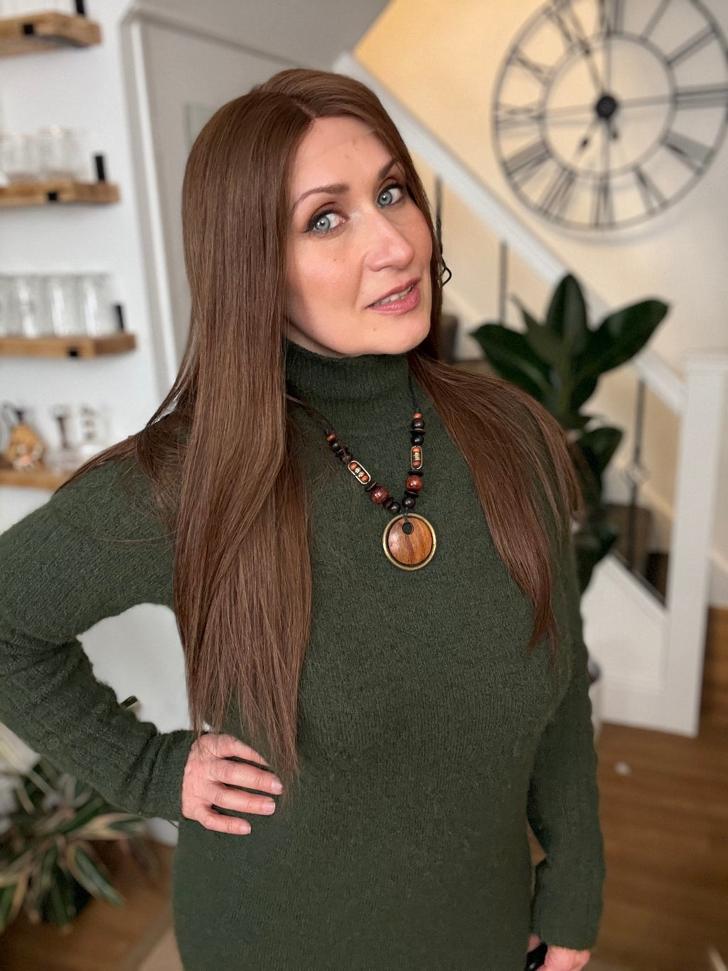 Sienna HD Lace Front 100% Hand Tied Virgin Human Hair 20’’ Long (S) - GG4 Chestnut Brown - Human Hair Wig