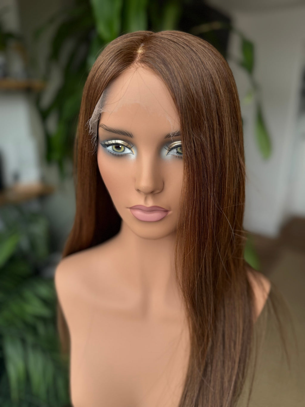 Sienna HD Lace Front 100% Hand Tied Virgin Human Hair 20’’ Long (S) - GG4 Chestnut Brown - Human Hair Wig
