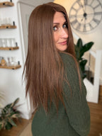 Sienna HD Lace Front 100% Hand Tied Virgin Human Hair 20’’ Long (S) - GG4 Chestnut Brown - Human Hair Wig