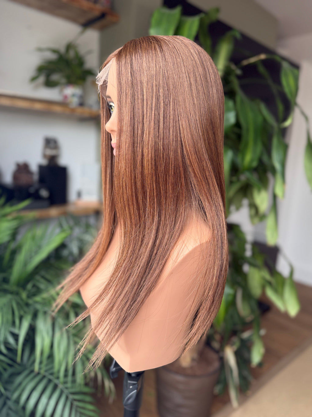 Sienna HD Lace Front 100% Hand Tied Virgin Human Hair 20’’ Long (S) - GG4 Chestnut Brown - Human Hair Wig
